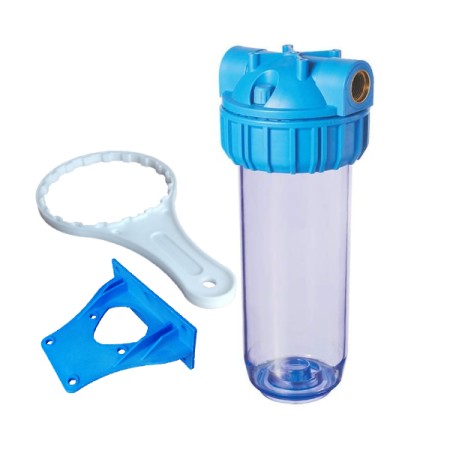 Contenitore tazza porta filtro 10" trasparente ottonata