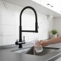 Miscelatore 5 vie doccia in acciaio inox 304 nero