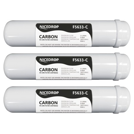 Filtro a Carbone in Linea 12" Carbon Block NICEDROP 3PZ